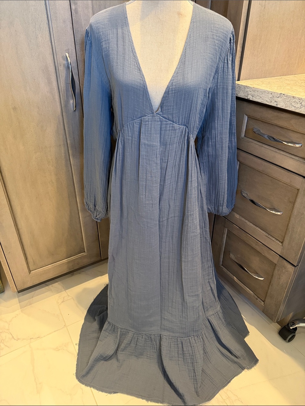 Starkx Brand Maxi Dress in Dusty Blue